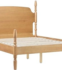 Walker Edison Vintage Bed Frame with Headboard No Box Spring Needed
