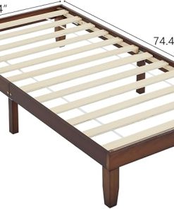 Twin Size Bunk Bed Frame Solid Wood Heavy Duty Mattress Foundation 2
