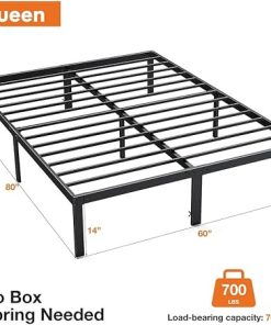 Sturdy Metal Bed Frame with Steel Slats Non-Squeak Queen Size 2
