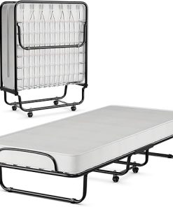 Portable Folding Bed with Memory Foam Mattress and Sturdy Metal Frame 2