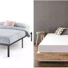 KOMFOTT Queen Size Wood Platform Bed Frame with Storage in Walnut 3