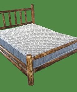 Amish Queen Size Torched Cedar Log Bed Frame Handcrafted in USA