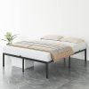 Heavy Duty Metal Twin Bed Frame with Round Corners 14in High Black 4