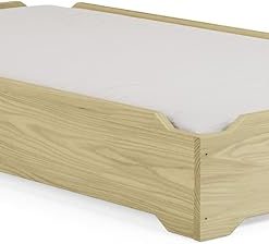 Stackable Twin Wooden Bed Frame Easy to Assemble Solid Pine Design 2