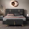 Queen Size PU Upholstered Platform Bed with Hydraulic Storage System
