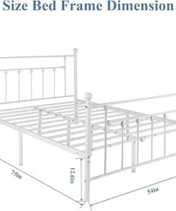 VECELO Full Size Metal Bed Frame with Headboard and Underbed Storage 2