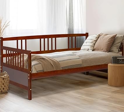 Twin Wooden Daybed Frame with Solid Wood Slats for Versatile Use Twin Wooden Daybed Frame with Solid Wood Slats for Versatile Use