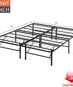 Foldable Full Size Metal Bed Frame with Support Up to 1000lbs 2