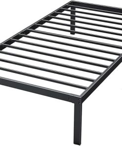 Twin Metal Bed Frame with Storage Heavy Duty Mattress Foundation Black 2