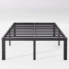 ZINUS Shalini Queen Upholstered Bed Frame with Wood Slat Support 4