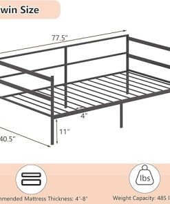 Metal Daybed Frame Twin Size Heavy Duty Steel Support Sofa Bed 2