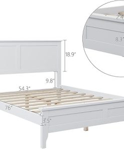 Softsea Full Bed Frame with Headboard Footboard Wood Slat Support 2