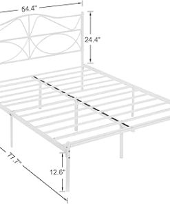 VECELO Metal Full Size Bed Frame with Headboard Sturdy Steel Slats 2