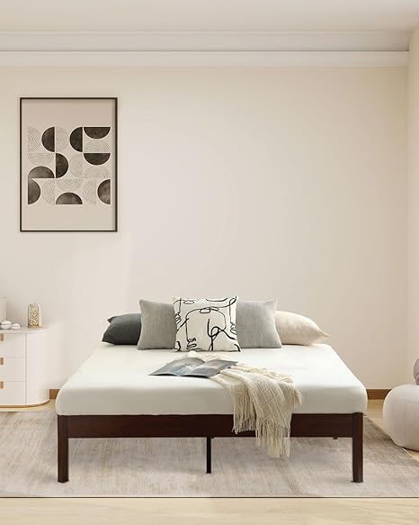 Queen Size Platform Bed Frame 14 Inch Heavy Duty Wood with Storage Queen Size Platform Bed Frame 14 Inch Heavy Duty Wood with Storage