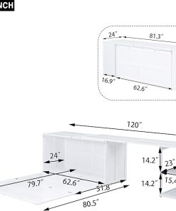 Queen Size Murphy Bed with Desk and Cabinet for Space Saving 2