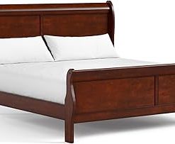 Arabella Traditional Wood King Bed Frame Sleigh Design Cherry 2