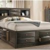 Full Size Farmhouse Bed Frame with Barn Door Headboard and Storage 3