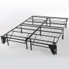 Queen Floating Bed Frame with LED Lights and Charging Station Grey 3