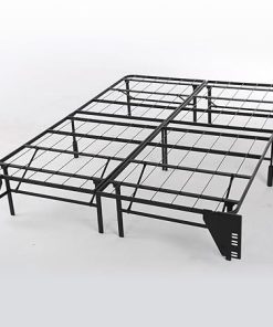 Sturdy 14 Inch Queen Metal Bed Frame with Foldable Headboard Black Sturdy 14 Inch Queen Metal Bed Frame with Foldable Headboard Black