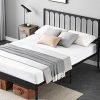 PURLOVE Twin Size Platform Bed Frame with Headboard and Slat Support 4