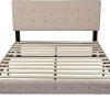 Modern Full Platform Bed Frame Upholstered Fabric with Headboard 14 Inch
