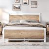 Queen Size Bed Frame with Storage Headboard and Charging Station 3