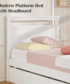 DORTALA Twin Bed Frame with Storage Drawers and Wooden Slats Support 2