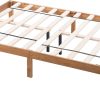 Queen Size Upholstered Bed Frame with LED Lights and Crown Headboard 4