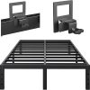 Queen Size 14 Inch Heavy Duty Metal Bed Frame with Mattress Gaskets