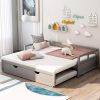 Harper Bright Designs Twin to King Daybed Trundle Sofa Bed Gray