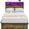 Queen Bed Frame with Storage Drawers and Upholstered Headboard 4