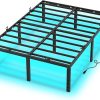 14 Inch LED Platform Bed Frame with 6 Non Slip Mattress Stoppers