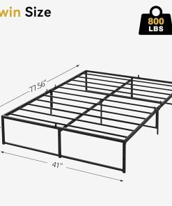 Twin Size Metal Bed Frame 14 Inch Platform No Box Spring Easy Assembly 2
