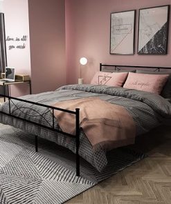 Weehom Full Size Metal Bed Frame Heavy Duty Steel Slat Platform Bed