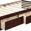 Low Bed Frame with LED Lights Faux Leather Full Size Platform Bed 4