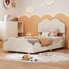 Queen Bed Frame with Bookcase Headboard and Charging Station  
Sturdy Queen Size Bed Frame with Headboard Easy Assembly Vintage Brown 4