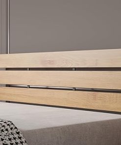 Queen Size Steel Bed Frame with Wood Headboard Easy Assembly 2