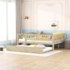 VECELO Queen Bed Frame Upholstered with Adjustable Headboard and Slats 4
