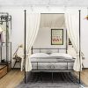 Twin Size Gaming Loft Bed with Desk and Storage Shelves in Black 4