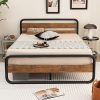 Modern Velvet Queen Bed Frame with Wingback Headboard and Slats 3