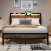 Queen Size Bed Frame with Headboard, Heavy-Duty Metal Platform Support 4