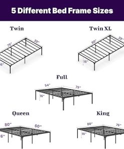 NapQueen ZETA Heavy Duty 16-Inch Metal Bed Frame No Box Spring Needed 2