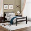 2024 13 Inch Metal Bed Frame with Rustic Wood Headboard Queen 3