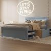 Full Size LED Bed Frame with Storage Drawers and USB Ports 3