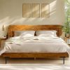 Alohappy Full Size Bed Frame with Storage Headboard and LED Lights 4