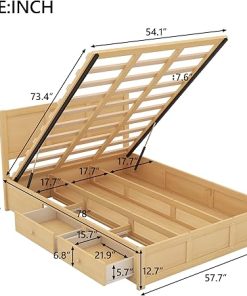 Full Size Lift Up Storage Bed Frame with Drawers for Bedrooms 2