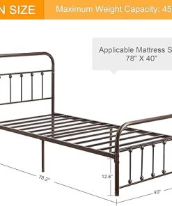 Victorian Twin Metal Bed Frame with Headboard and Underbed Storage 2