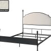 Park Avenue Eastern King Tufted Bed Vintage Wing Desert Sand Linen 3