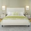 Maupvit Full Lift Up Storage Bed Frame,Platform Bed with Upholstered Storage Headboard,Charging Station&Led Lights,Hydraulic Storage,No Box Spring Needed,Noise Free,Beige 4