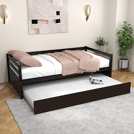 KOMFOTT Twin Daybed Frame with Trundle for Guest and Kids Room 2 KOMFOTT Twin Daybed Frame with Trundle for Guest and Kids Room - Image 2